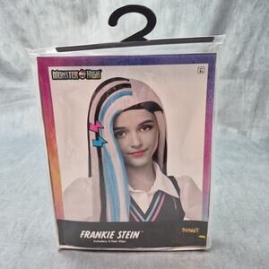 Spirit Halloween Monster High Frankie Stein Wig Costume Cosplay Kids Ages 8+ New